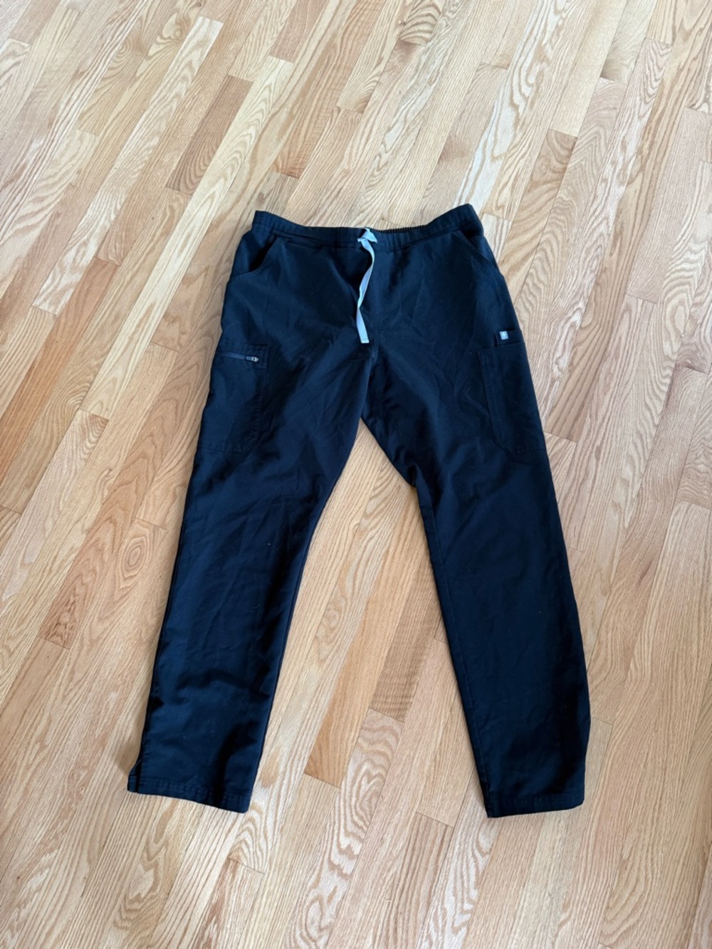 Figs Yola Scrub Pants Black Women's Pants with Contrast Drawstring